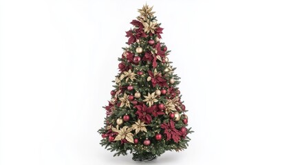 Obraz premium huge Christmas Tree with colourful Ornaments isolated on white