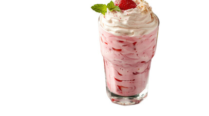 Strawberry Lime Milkshake Isolated On Transparent Background