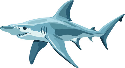 Fototapeta premium simple vector hammerhead shark clipart
