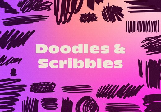 Set of Vector Hand Drawn Scribble Elements