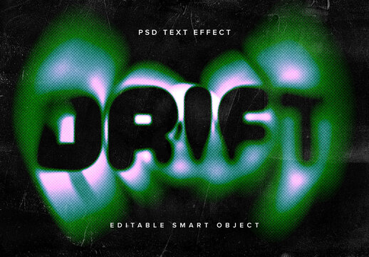 Distorted Text Effect Mockup