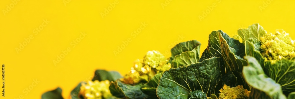 Poster vibrant flowering cabbage and squash plants burst with color, showcasing their intricate blossoms an