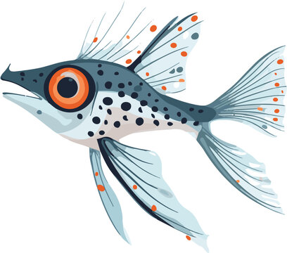 simple vector lanternfish clipart