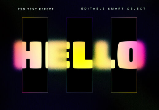 Frosted Glass Texture Text Effect Mockup