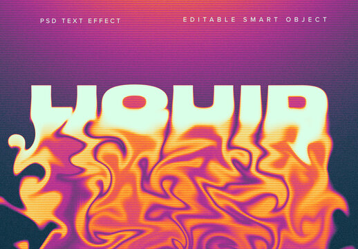 Liquid Text Effect Mockup