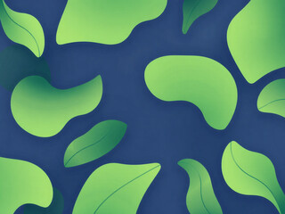 Seamless abstract background featuring a camouflage pattern with leaves in shades of green and blue