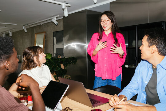 Cheerful colleagues