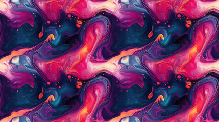 Fototapeta premium Vibrant abstract painting with intricate patterns and textures seamless design for background use