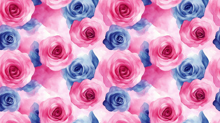 Seamless watercolor pattern featuring lush roses perfect for wedding invitations birthday cards and summer celebrations