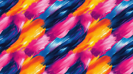Obraz premium Seamless pattern of vibrant oil paint strokes on a canvas background perfect for textile design and home decor