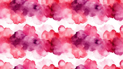 Fototapeta premium Seamless pattern of abstract watercolor stains in burgundy pink and purple on a white background perfect for fabric design stationery and art projects