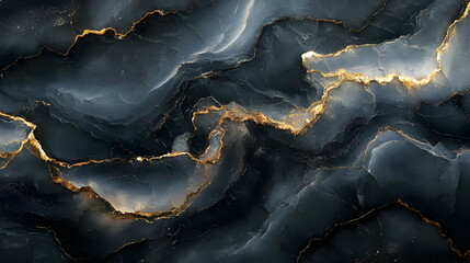 Obraz premium Abstract Background with Black and Gold Marble Texture