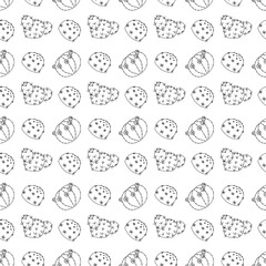 Big flat cactus in doodle style. Simple seamless pattern. Vector illustration.