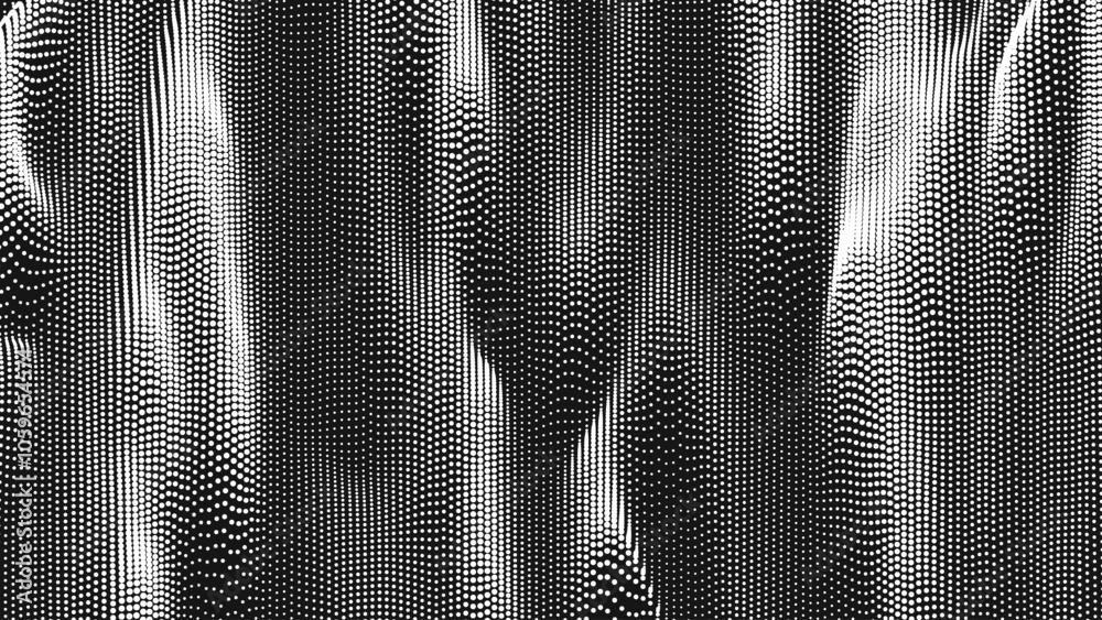 Wall mural point wave vertical threads texture. abstract dot background. technological cyberspace background.