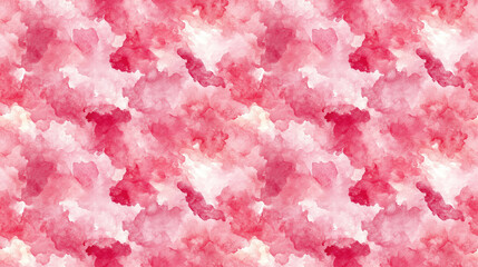 Fototapeta premium Artistic seamless pattern of taffy inspired designs with pink crumbled textures and watercolor effects for creative backgrounds and fabric designs