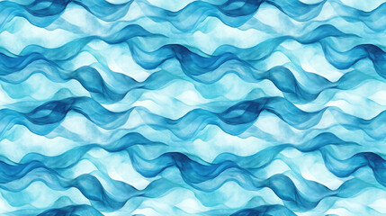 Obraz premium Modern turquoise fluid painting seamless pattern with watercolor waves ideal for background design
