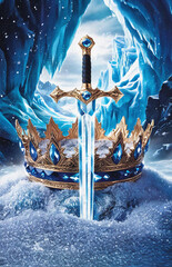 Spada e Corona in un Regno di Ghiaccio Fantasy