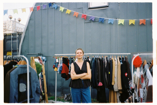 Upcycling designer on clothing market