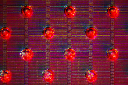 Wafer chip bumping micrograph