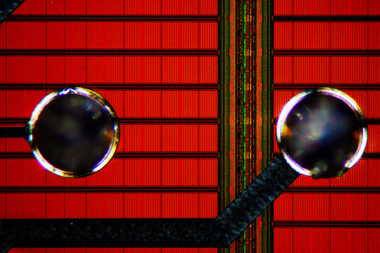 Wafer chip bumping micrograph