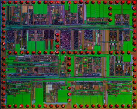 Wafer chip bumping micrograph