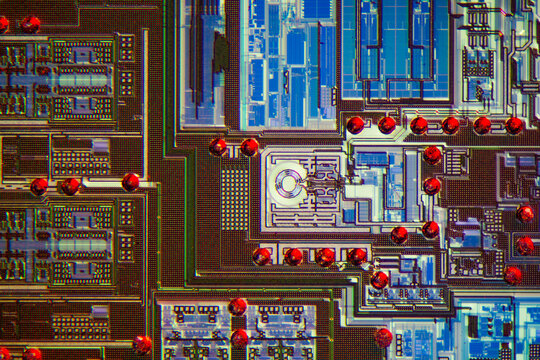 Wafer chip bumping micrograph