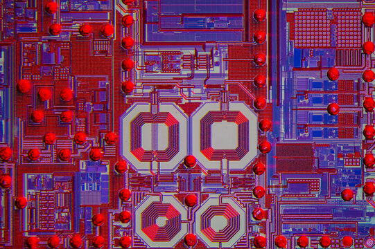 Wafer chip bumping micrograph