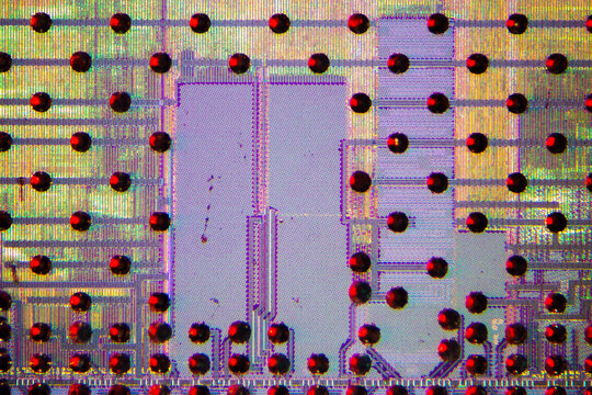 Wafer chip bumping micrograph