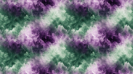 Fototapeta premium Seamless tie dye pattern featuring a green old wall texture with a blend of purple accents and artistic splashes ideal for fabric design and creative projects
