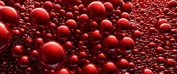 Abstract red spheres: dynamic texture and depth in modern design