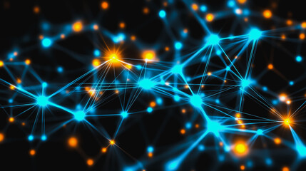Obraz premium abstract professional business team people innovation connection of line from nail node to node on map background , networking concept