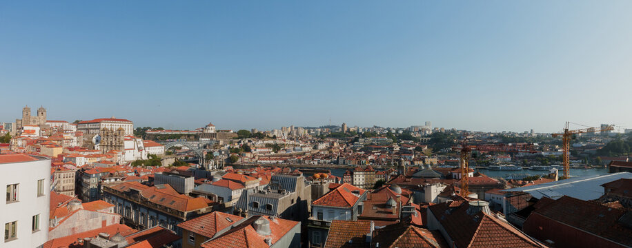 Panorama of Porto and Vila Nova de Gaia, Portugal.