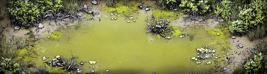 Toxic Swamp Landscape for Gaming and Fantasy Settings