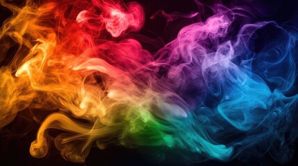 Obraz premium Vibrant Smoke Patterns in Rainbow Colors