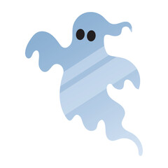 Obraz premium Blue ghost cartoon with simple shape and black eyes, Vector