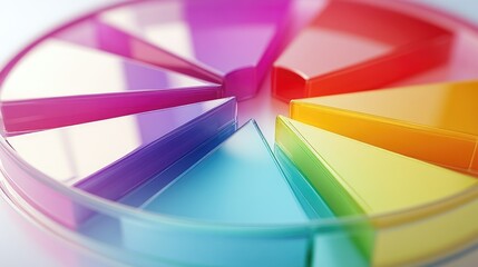 Colorful Transparent Pie Chart for Data Visualization