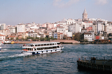 Golden Horn, view on Istanbul and Galata tower