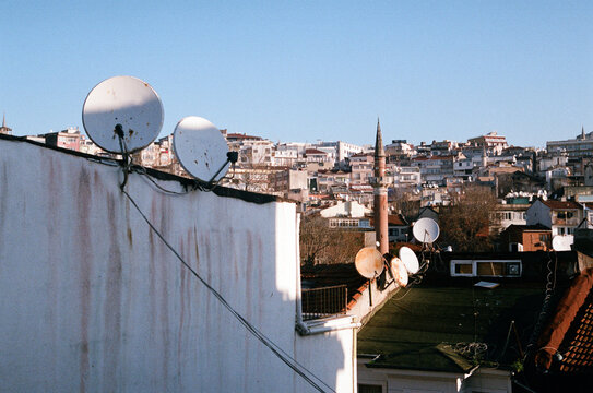 Roofs of Istanbul, neighborhood with mosque