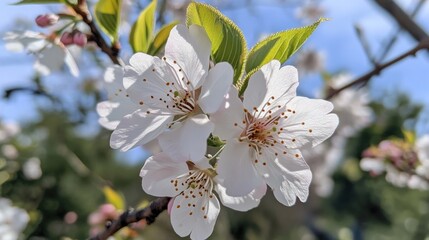 Obraz premium Delicate White Blossom on a Spring Day