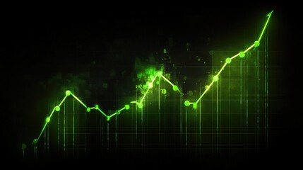Fototapeta premium Green Financial Growth Chart Visualization