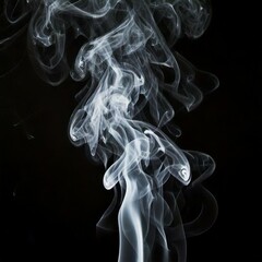 Obraz premium white smoke on black background