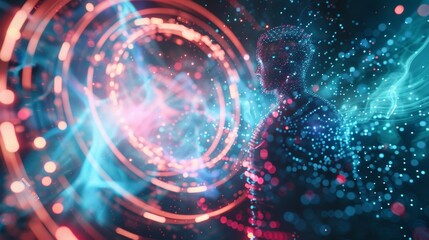 Fototapeta premium Imagine being able to attend concerts and live events through holographic communication feeling as though youre there in person.