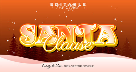 Santa claus text effect, 3d christmas typography template graphic style