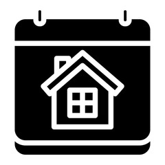 house and calendar icon, booking schedule vector
