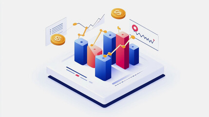Fototapeta premium ccharts and graphs with statistics to innovative analyze business potential and forecast future development of companies growth.