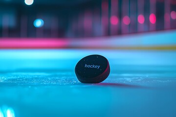 Fototapeta premium Close-up of hockey textured background for cold-themed or sports imagery