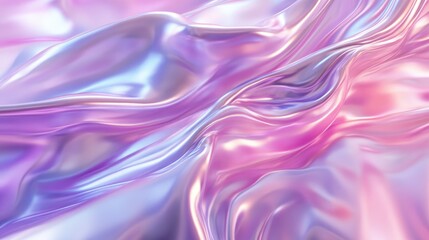 Obraz premium Abstract 3D background featuring glossy plastic waves accented with soft unicorn inspired textures