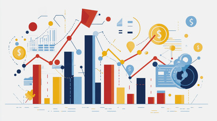 Obraz premium charts and graphs with statistics to innovative analyze business potential and forecast future development of companies growth.