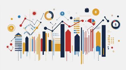 Obraz premium charts and graphs with statistics to innovative analyze business potential and forecast future development of companies growth.