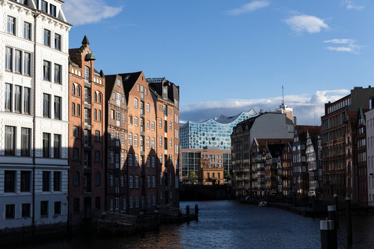 Historic Canal-Side Buildings in Hamburg